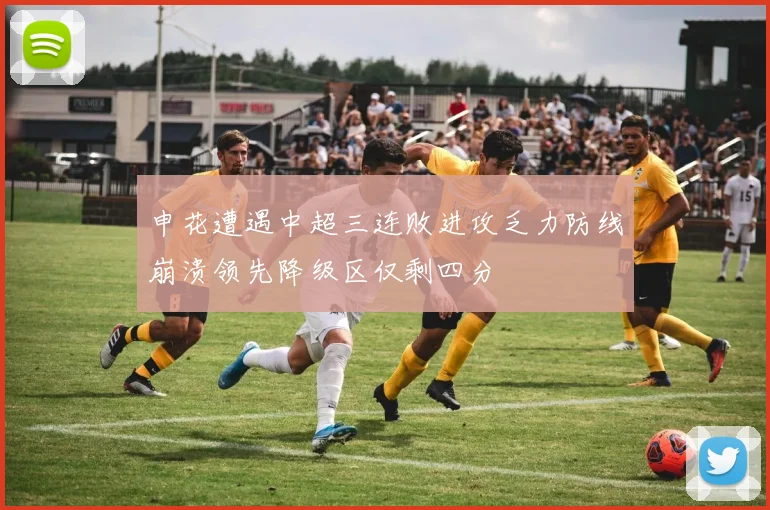 申花遭遇中超三连败进攻乏力防线崩溃领先降级区仅剩四分